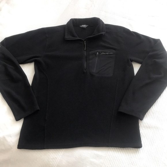 Eddie Bauer Black Polartec 1/2 Zip Fleece Size Small - Picture 1 of 9